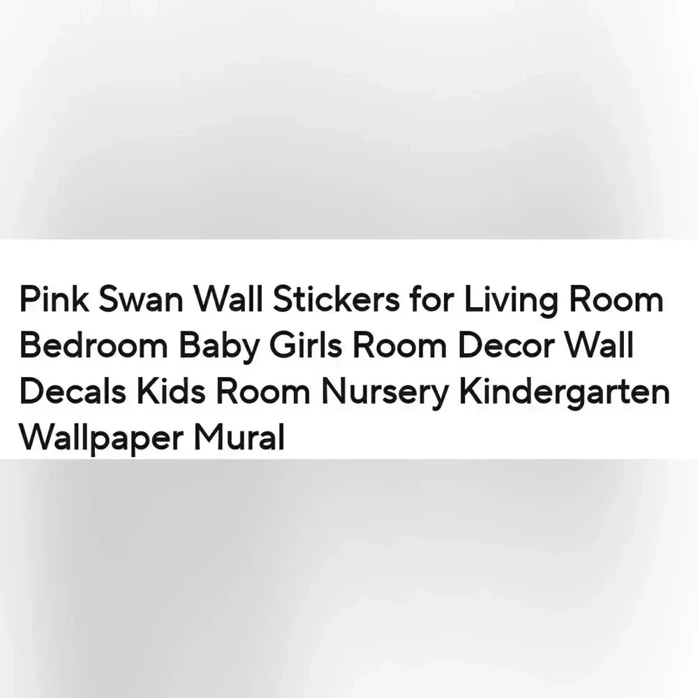 Decal Sticker Mural Pink Swan Children's Room Nursery Wall Art